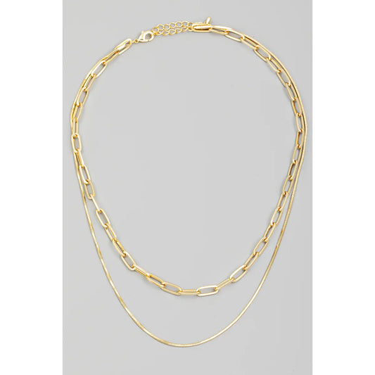 Double Chain Gold Necklace