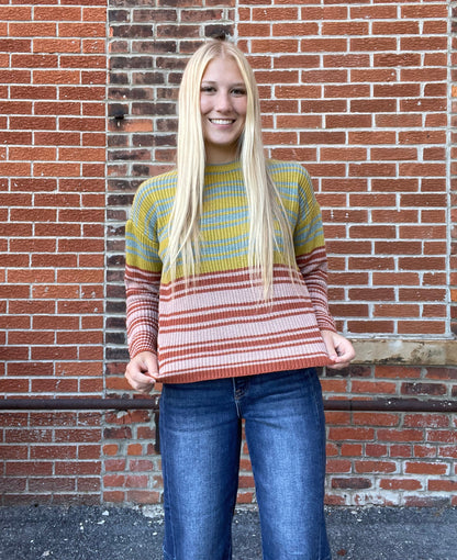 The Rora Multi Color Stripe Sweater