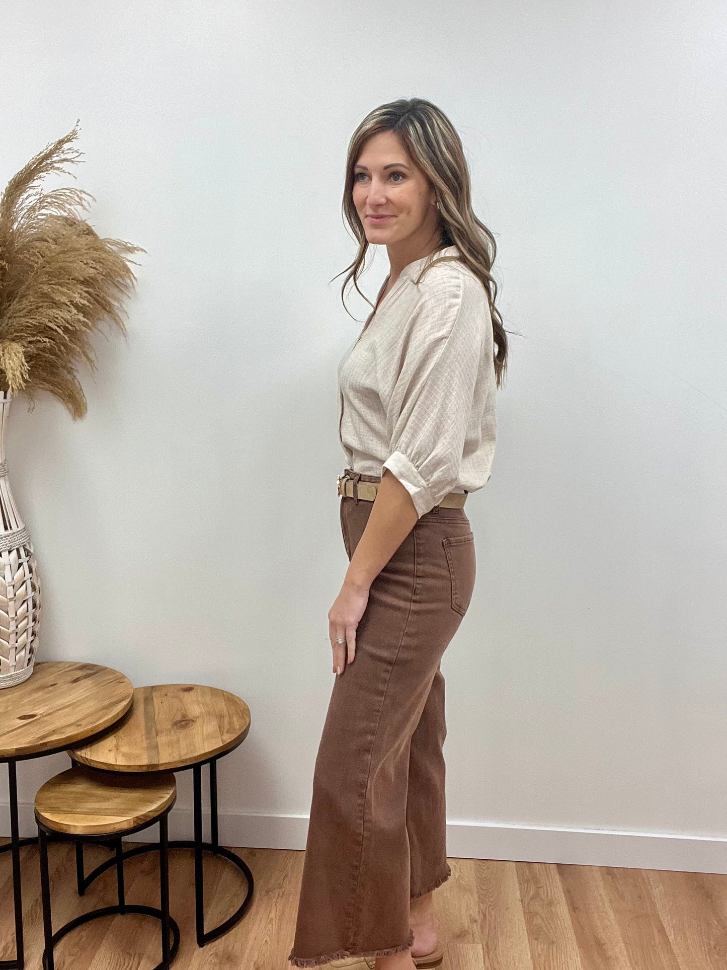 The Leanora Drop Shoulder Dolman Sleeve Top