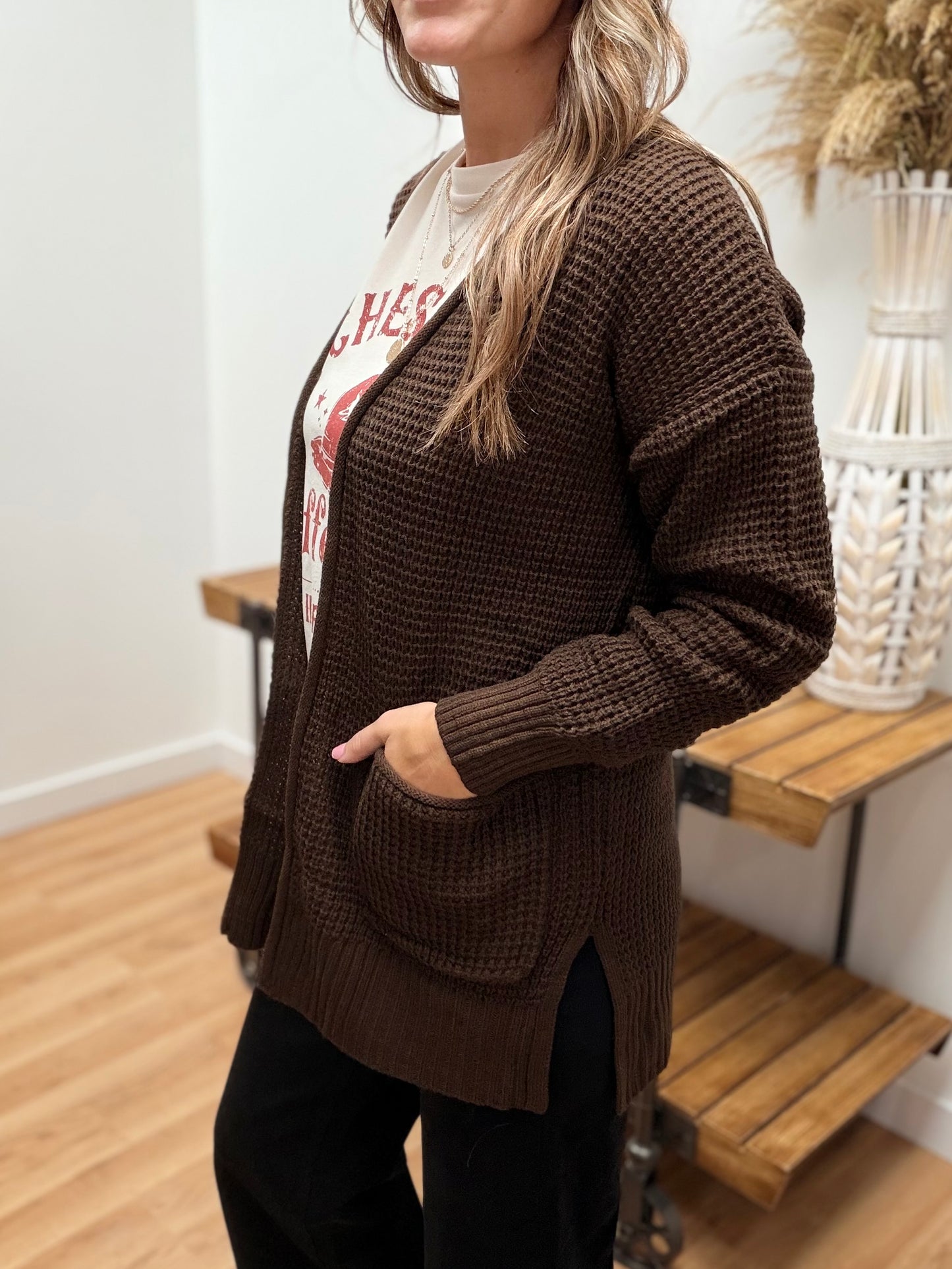 The Sharla Waffle Knit Cardigan