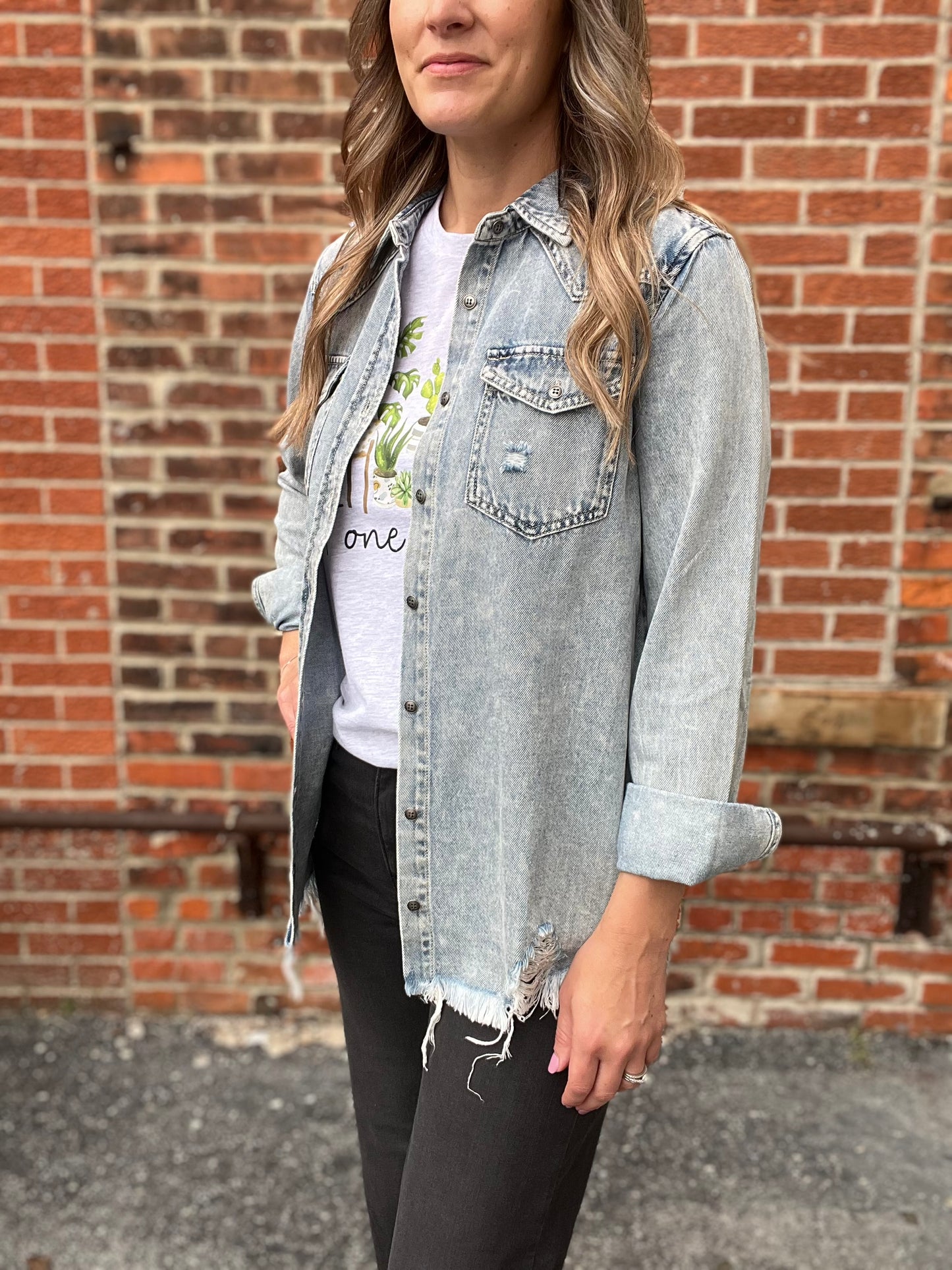 The Saylor Denim Button Up