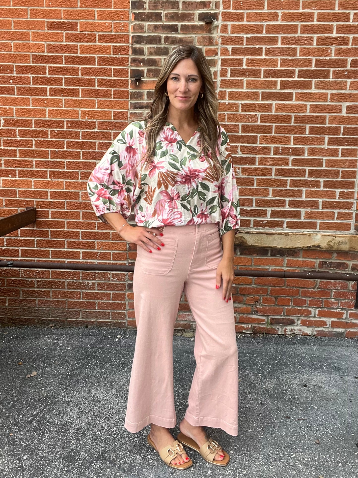 The Macelee Dusty Pink Wide Leg Pants