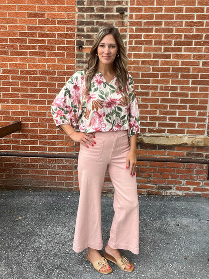 The Macelee Dusty Pink Wide Leg Pants