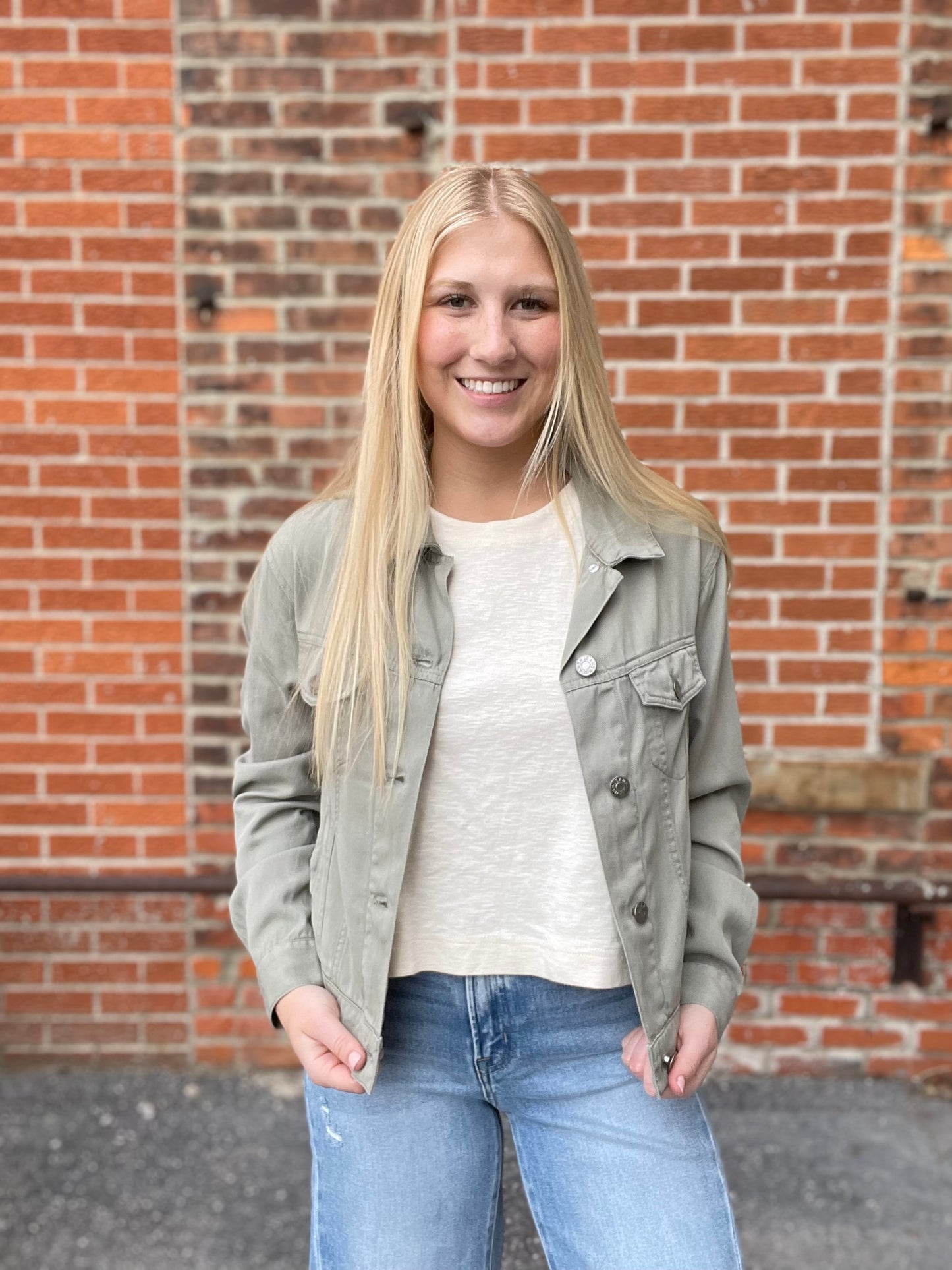 The Collins Sage Tencel Blend Jacket