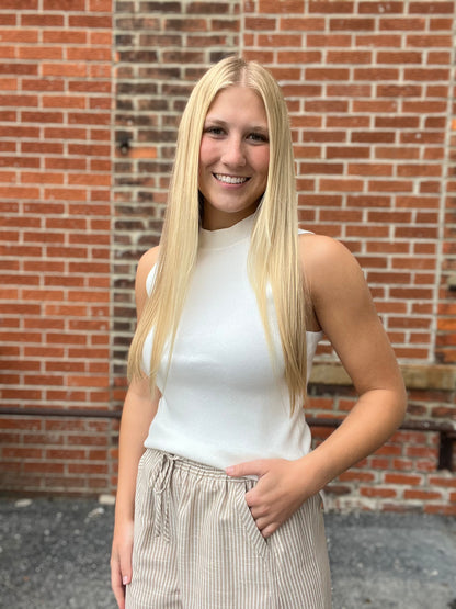 The Nesis Mock Neck Knit Tank Top
