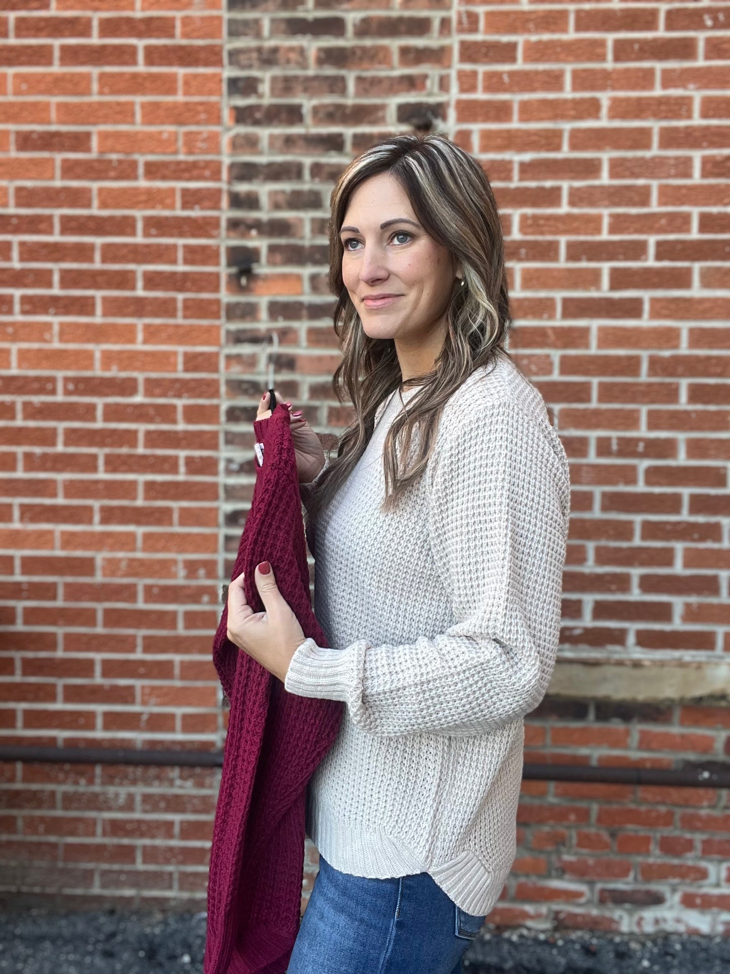 The Clara Chunky Waffle Knit Sweater BONUS BUY