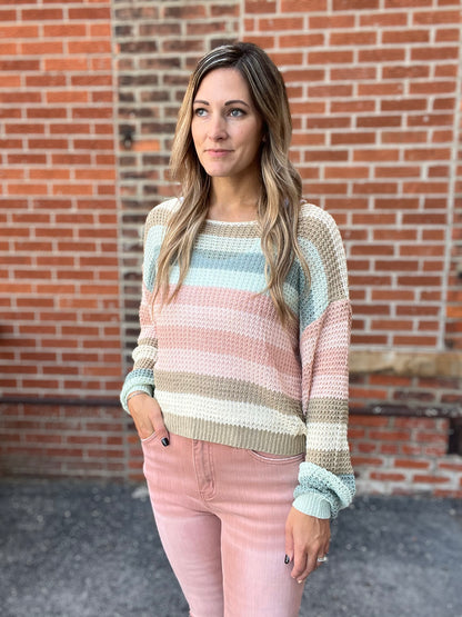 The Brandi Multi Colored Cropped Sweater