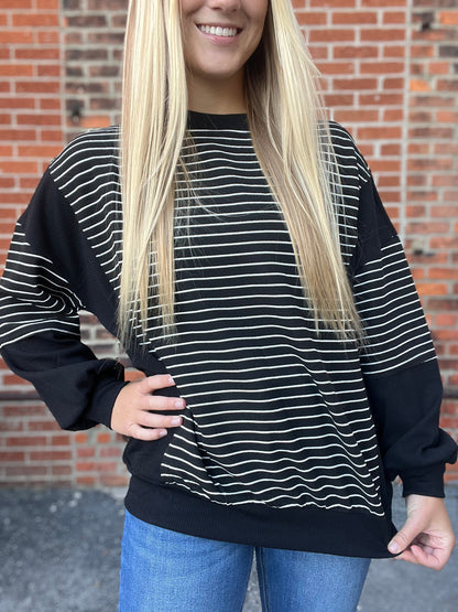 The Clara Raw Edge Long Sleeve Knit Top
