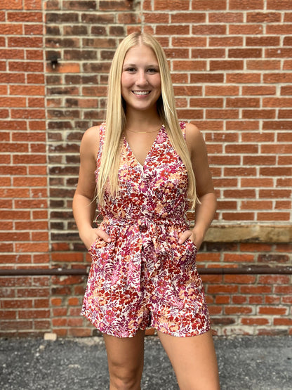 The Zeyla Multi-Color Floral Print Romper