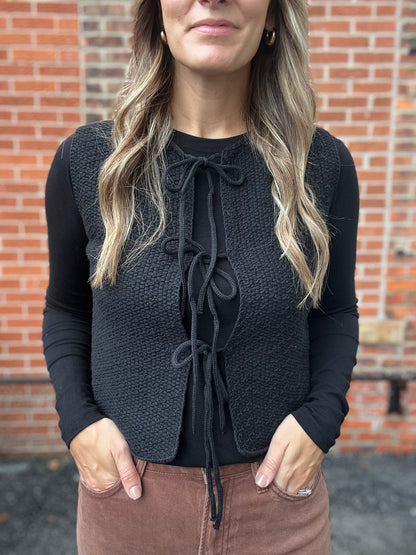 The Adell Front Tie Sweater Vest