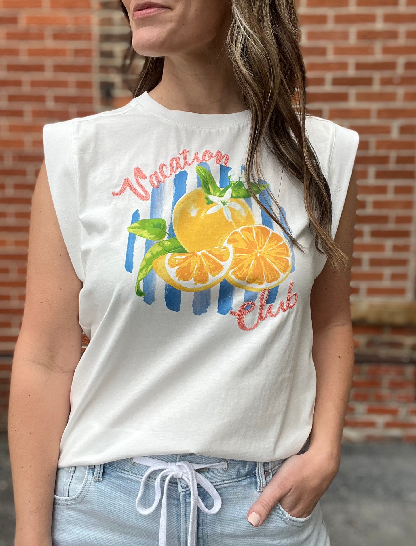 The Sienna Vacation Club Embroidered Tank Top