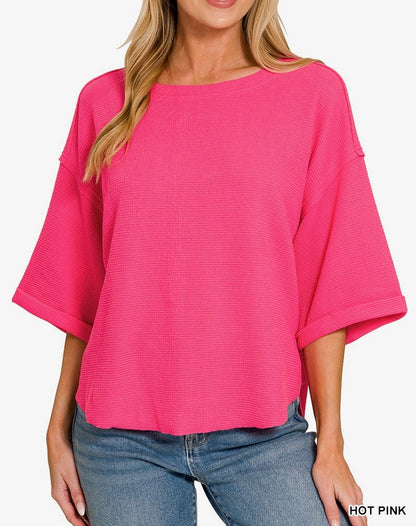 The Sienna Relaxed Drop Shoulder Oversized Top