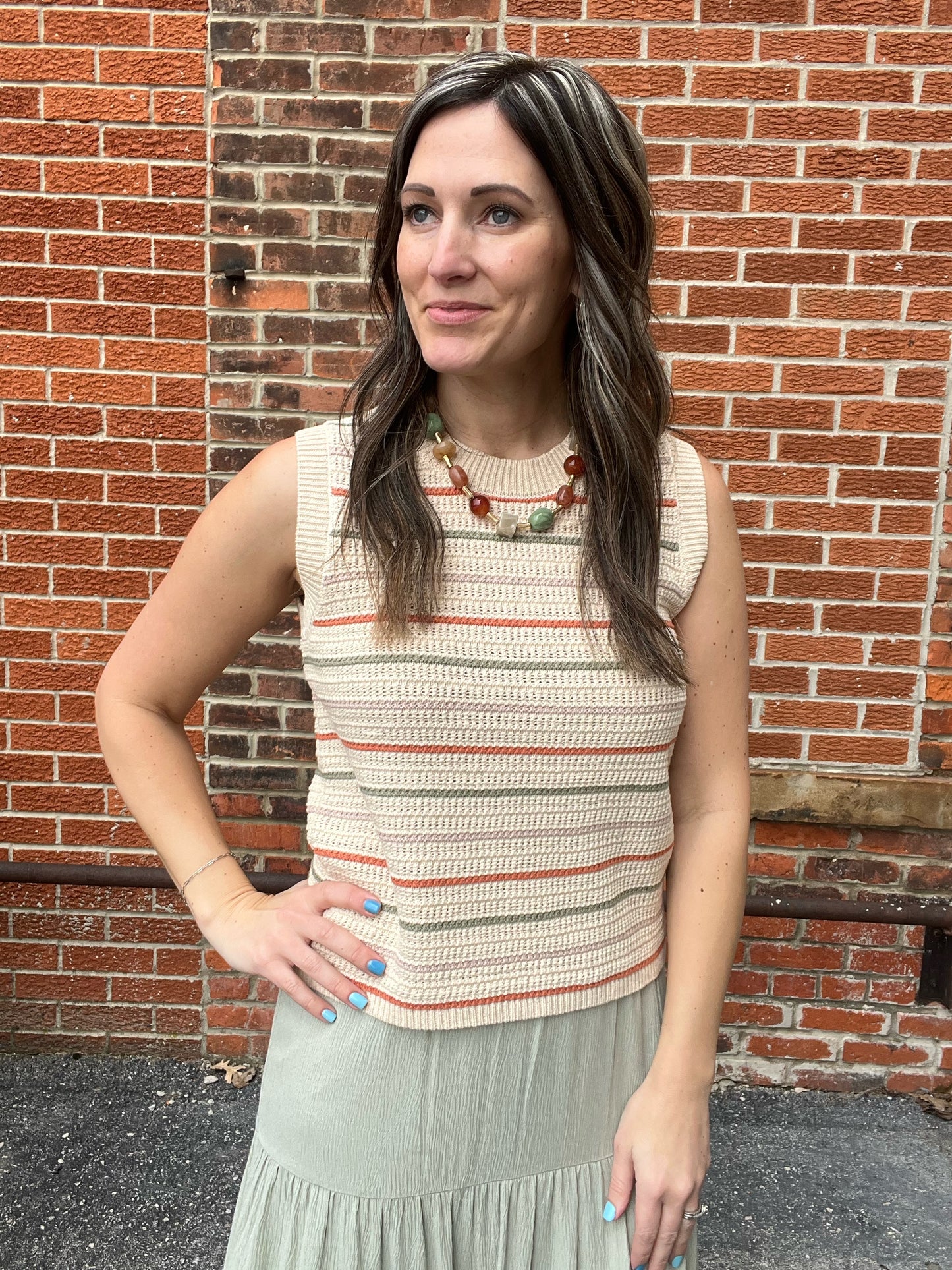 The Remley Striped Chunky Knit Sweater