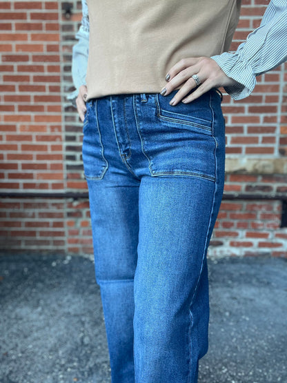 The Ember Mid Rise Wide Leg Jeans