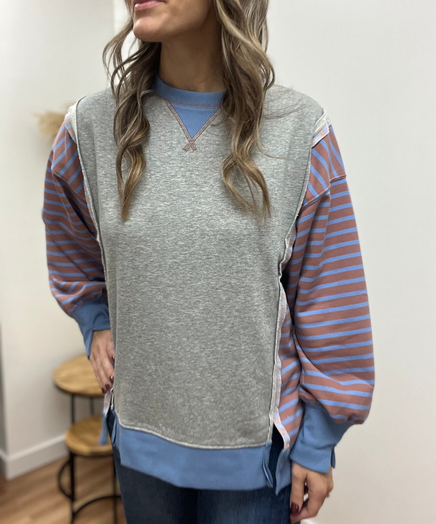The Milton Color Block Pullover Sweatshirt