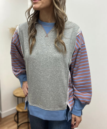 The Milton Color Block Pullover Sweatshirt