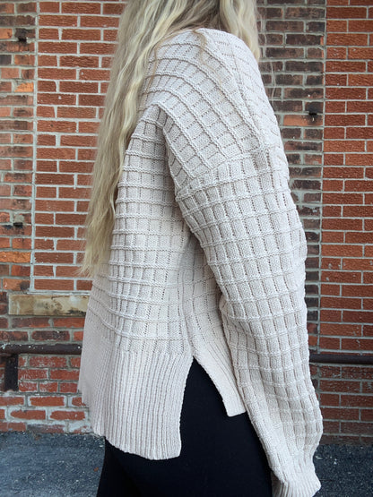 The Luca Waffle Knit Cozy Sweater