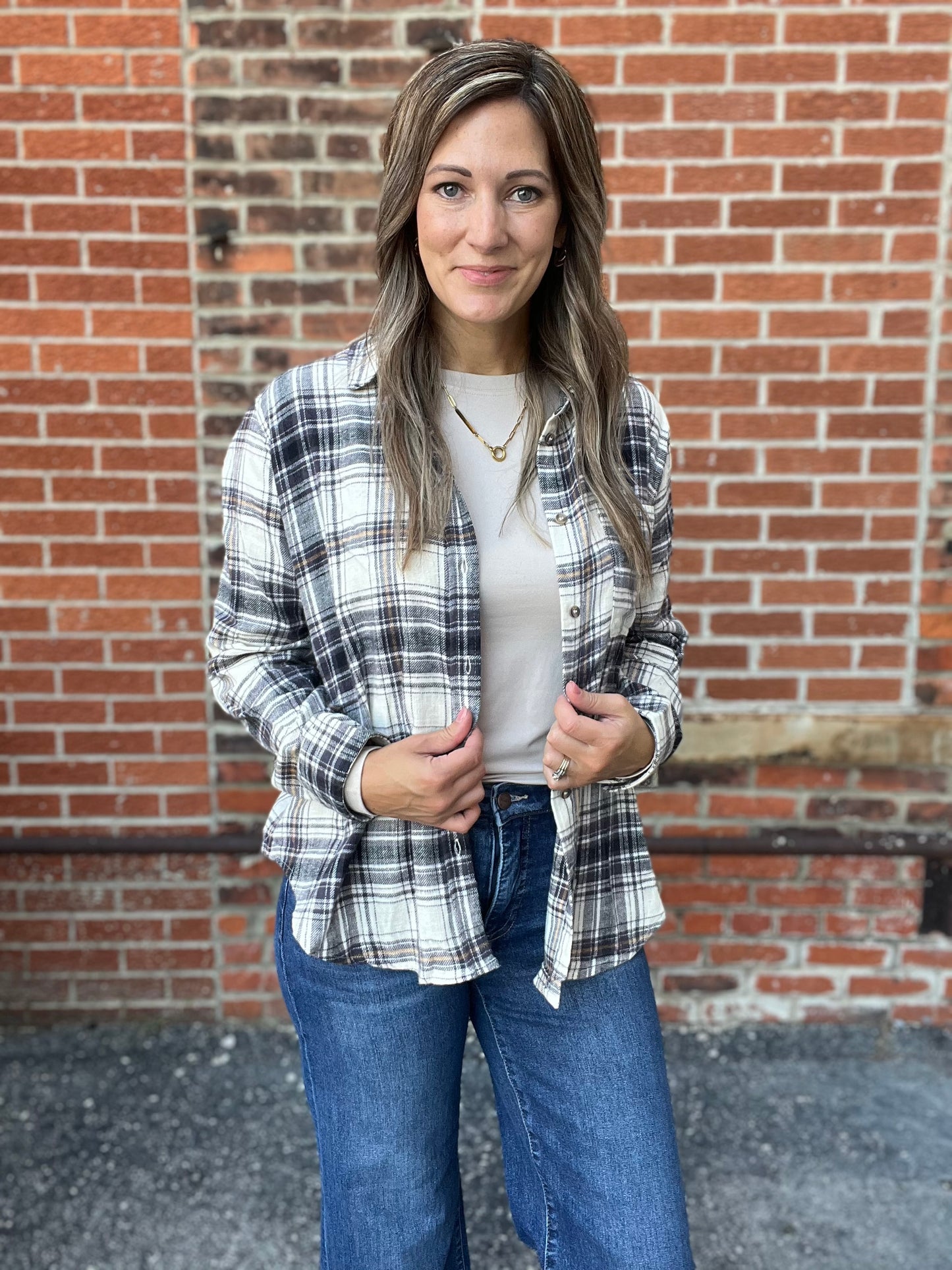 The Sloane Plaid Flannel Button Up