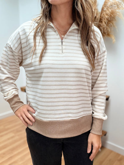The Hollis Striped Half Zip Pullover