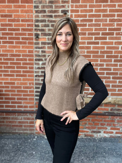 The Keely Mock Neck Tie Sweater
