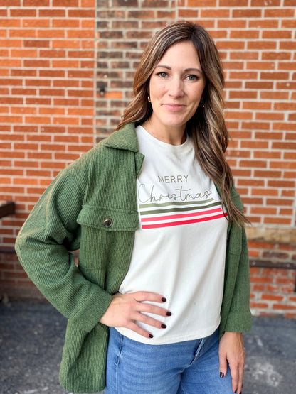 Retro Merry Christmas Cropped Tee