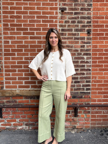 The Aveline Pistachio Straight Leg Pants
