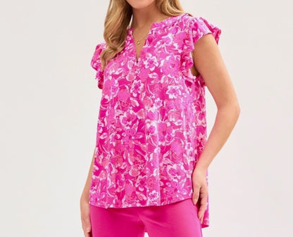 The Elmore Pink Floral Blouse