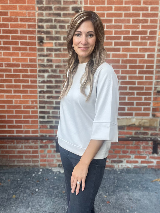 The Sandars 3/4 Sleeve Boxy Top