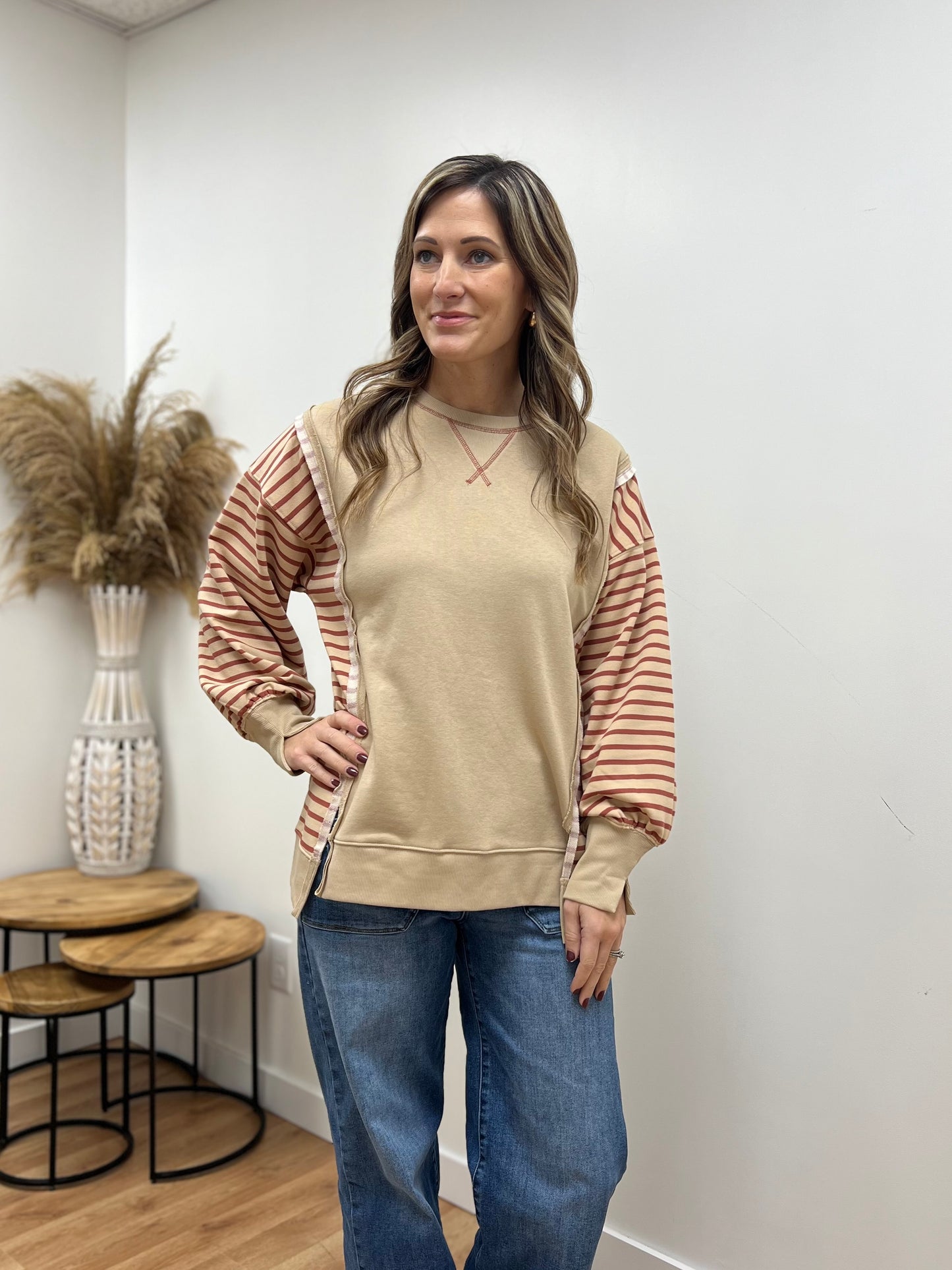 The Milton Color Block Pullover Sweatshirt