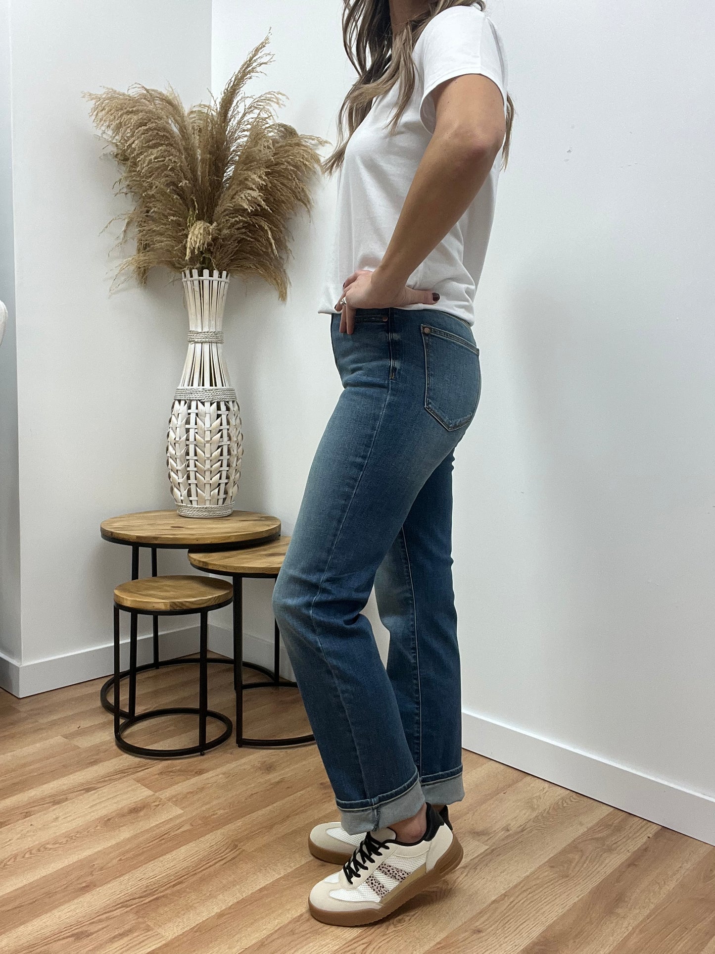 The Nadia High Rise Straight Leg Jeans