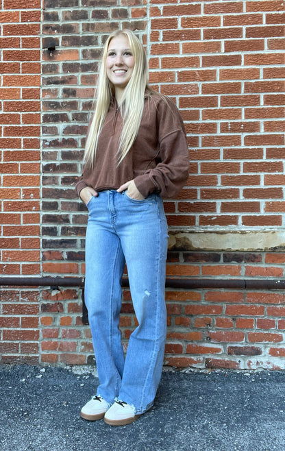 The Reese High Rise Slim Straight Leg