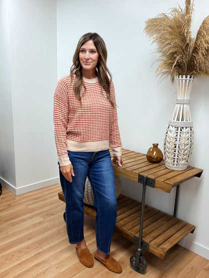 The Dustin Waffle Knit Stripped Sweater