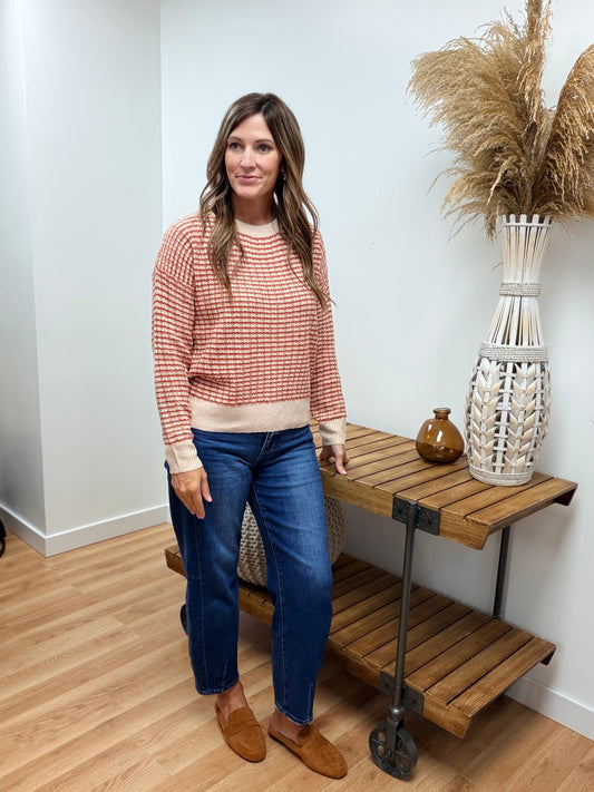 The Dustin Waffle Knit Stripped Sweater