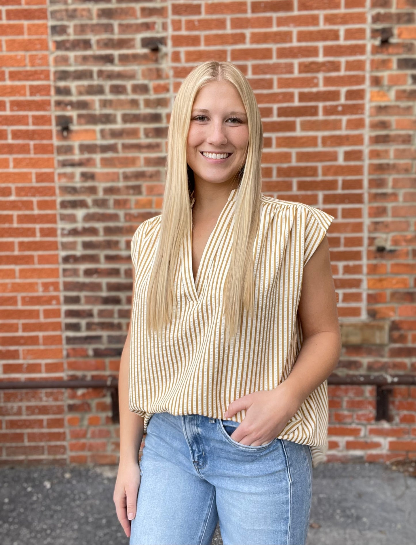 The Laurie Casual Striped Drop Shoulder Top