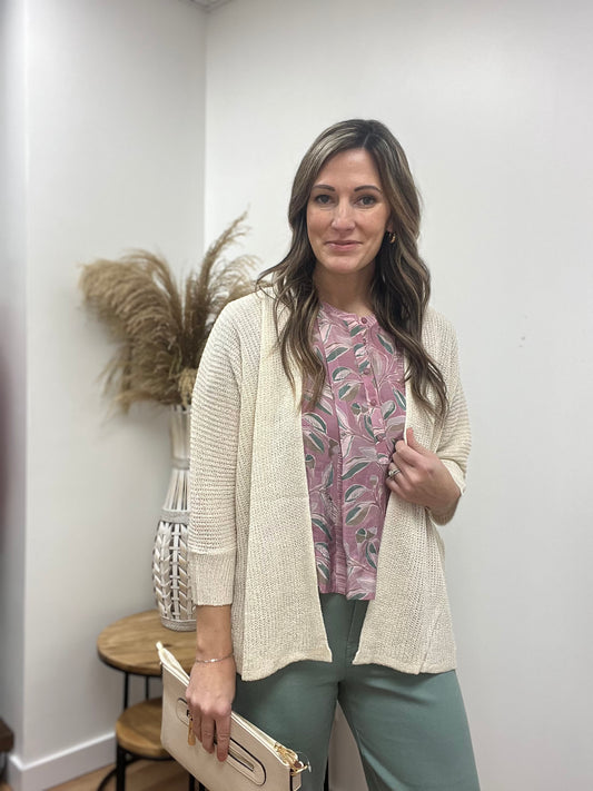 The Milla Open Front Dolman Sleeve Lightweight Knit Cardigan