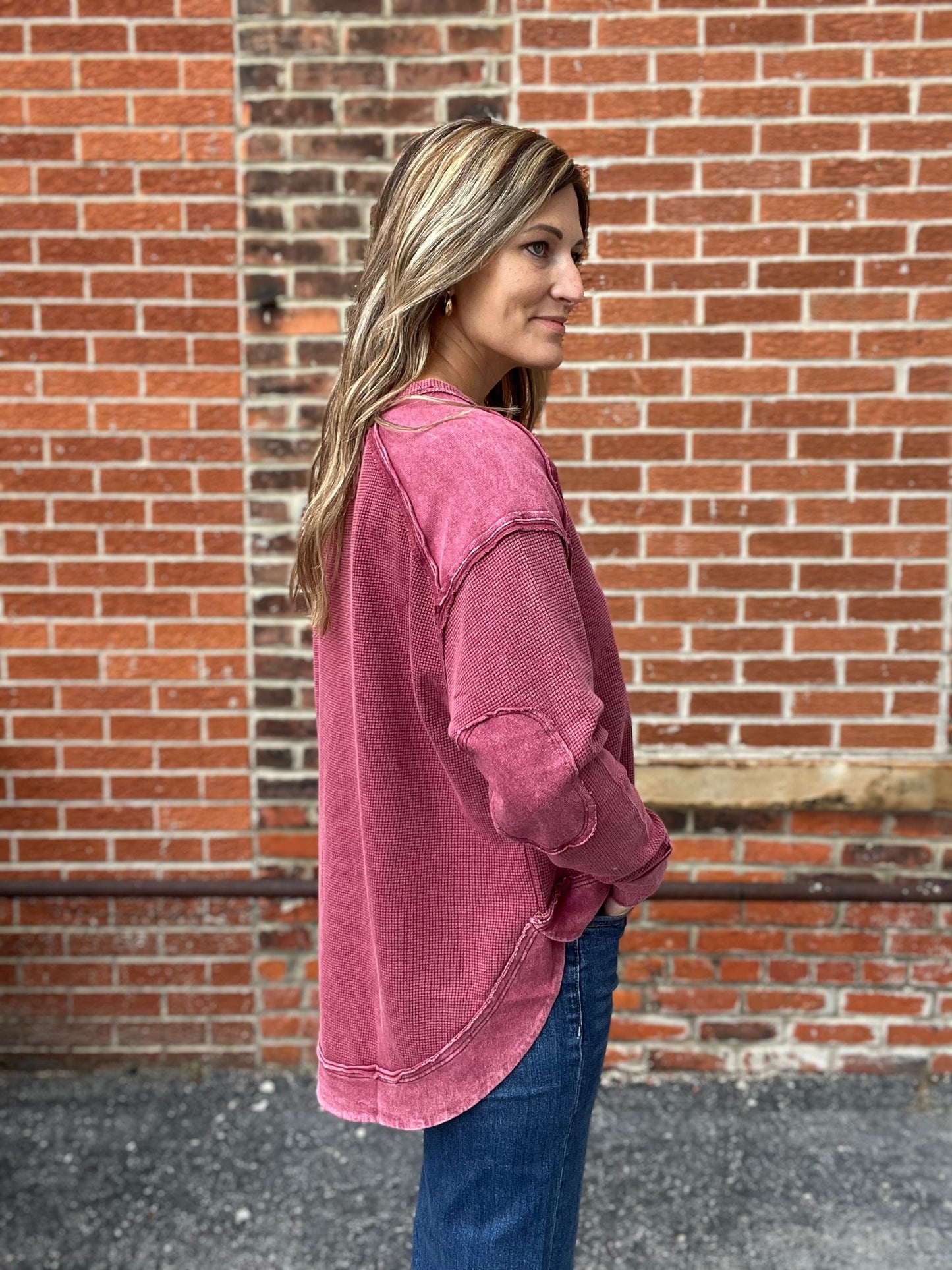 The Paxton Acid Wash Thermal Long Sleeve Top