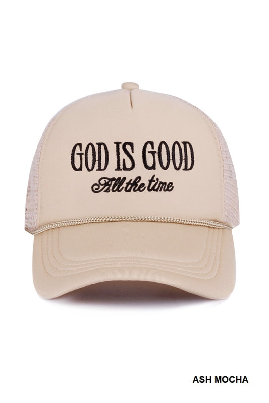 GOD IS GOOD ALL THE TIME MESH TRUCKER CAP