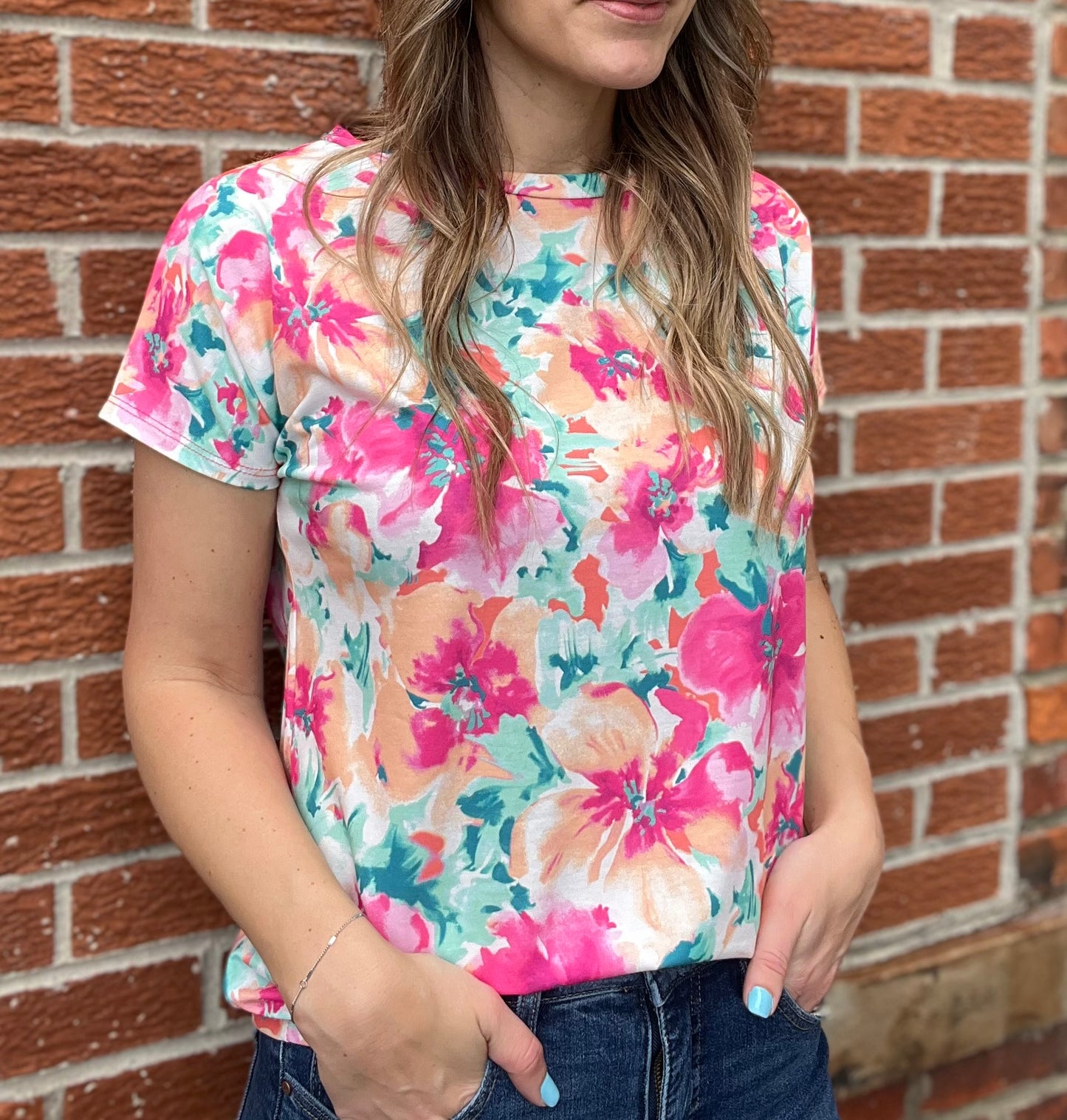 The Margaret Floral Basic Top