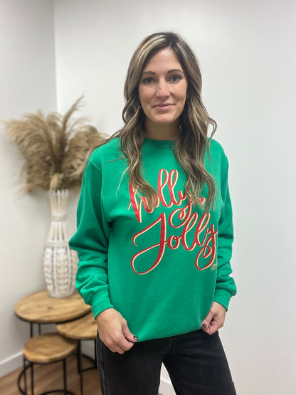 Green Holly Jolly Crewneck
