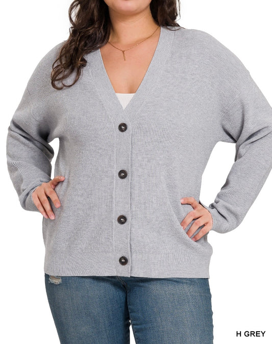 The Wren Curvy Button Down Sweater Cardigan
