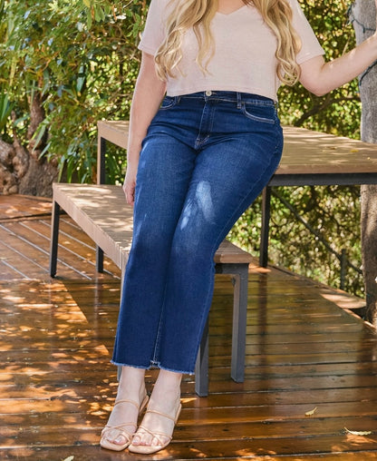 The Rigel Curvy Vervet High Rise Straight Leg Jeans