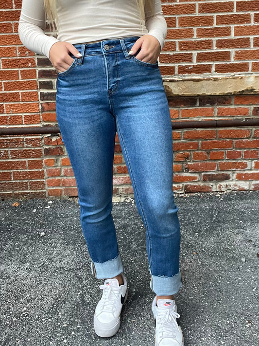 The Lora Slim Cropped Straight Leg Jeans