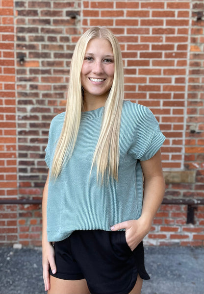 The Camille Jade Textured Lounge Top