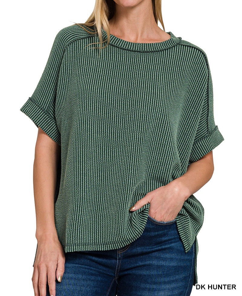 The Mae Ribbed Short Sleeve Top