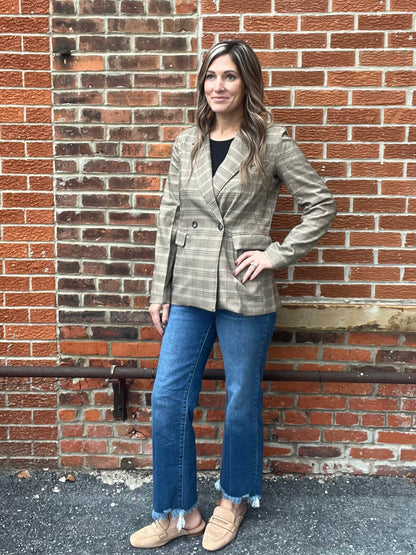 The Lola Plaid Collared Blazer