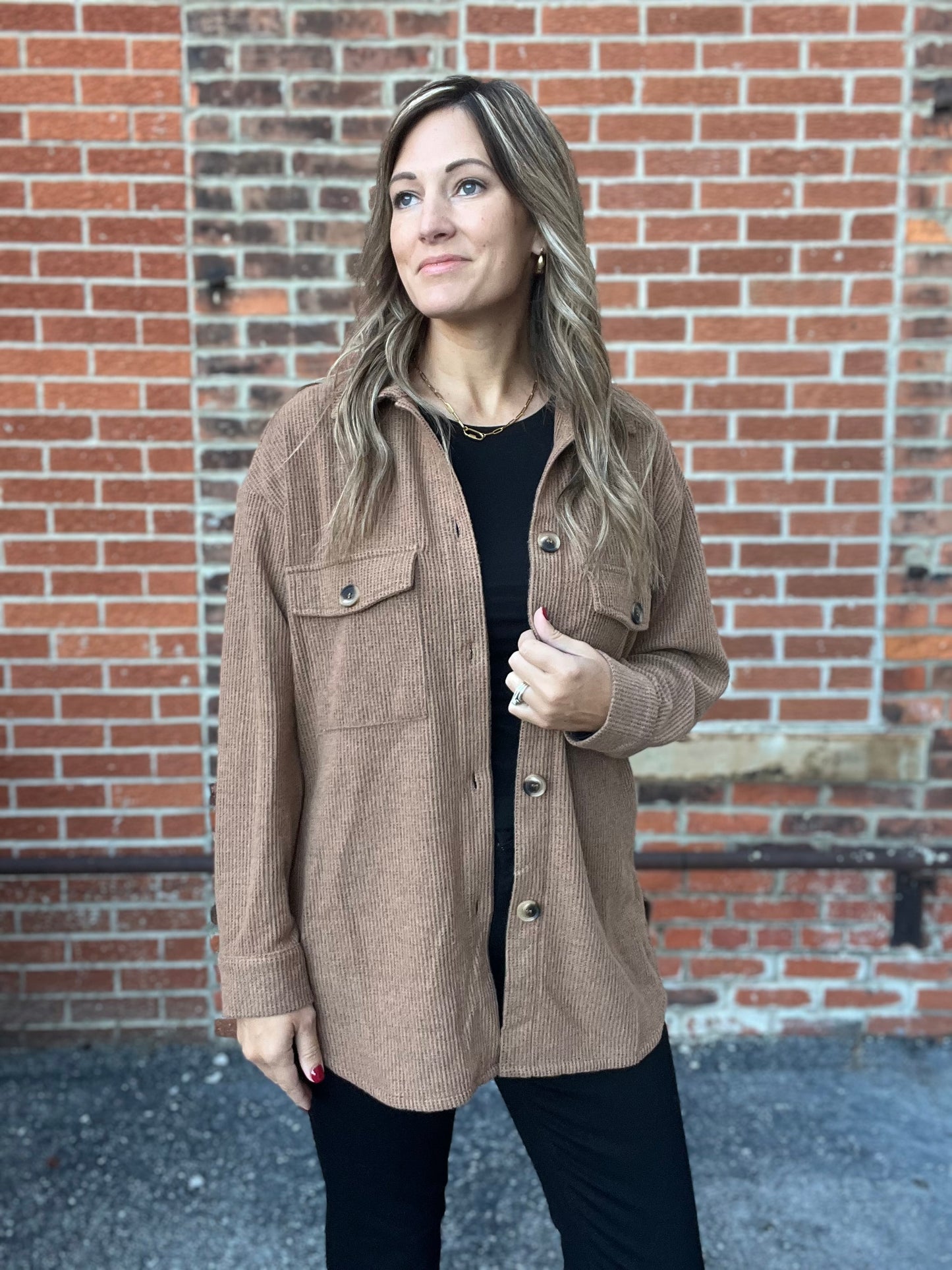 The Akira Brushed Ribbed Knit Shacket