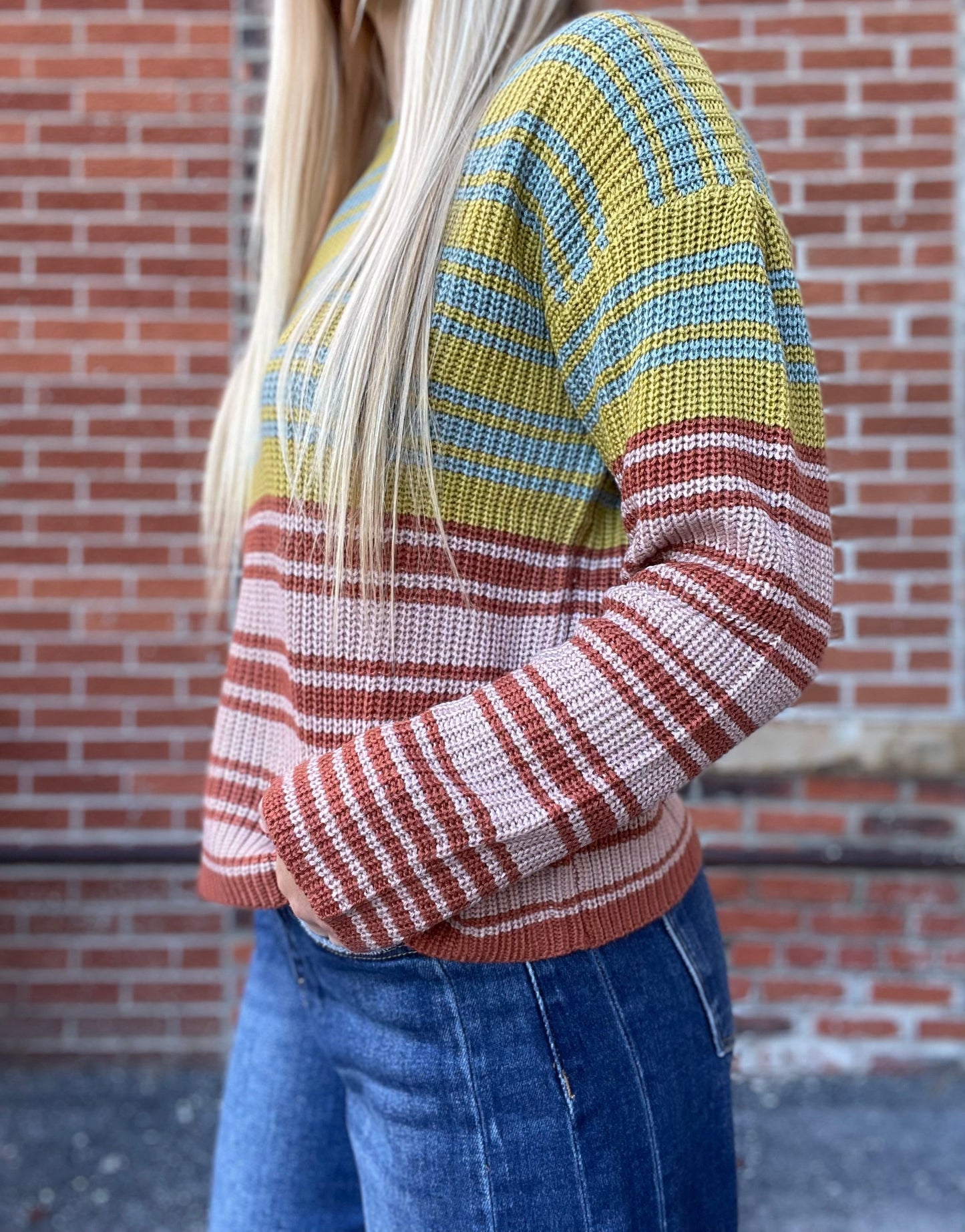The Rora Multi Color Stripe Sweater