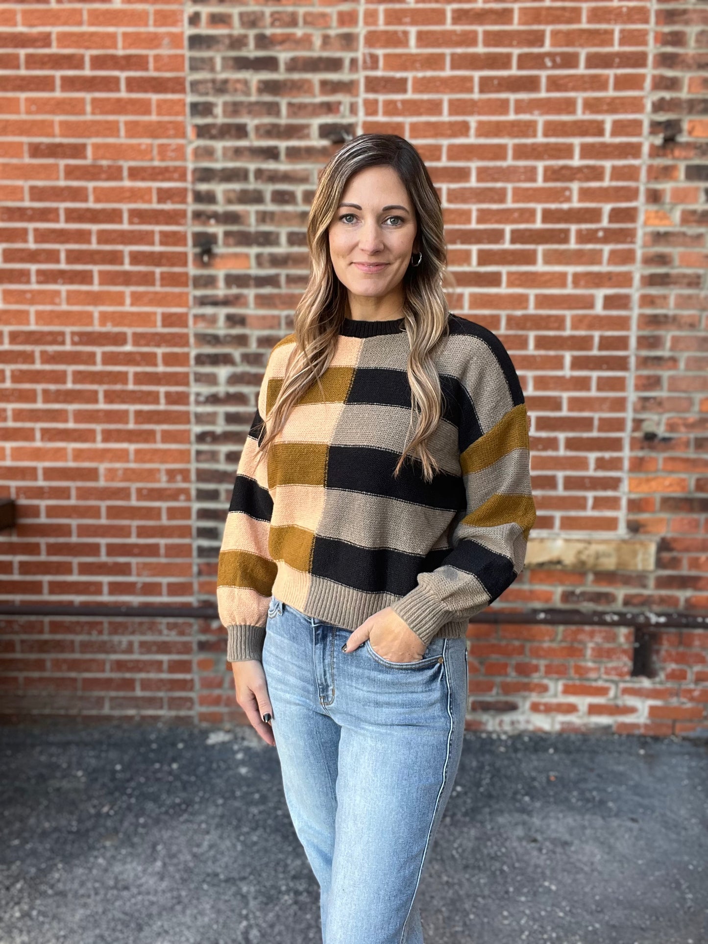 The Stripe Half Block Sweater