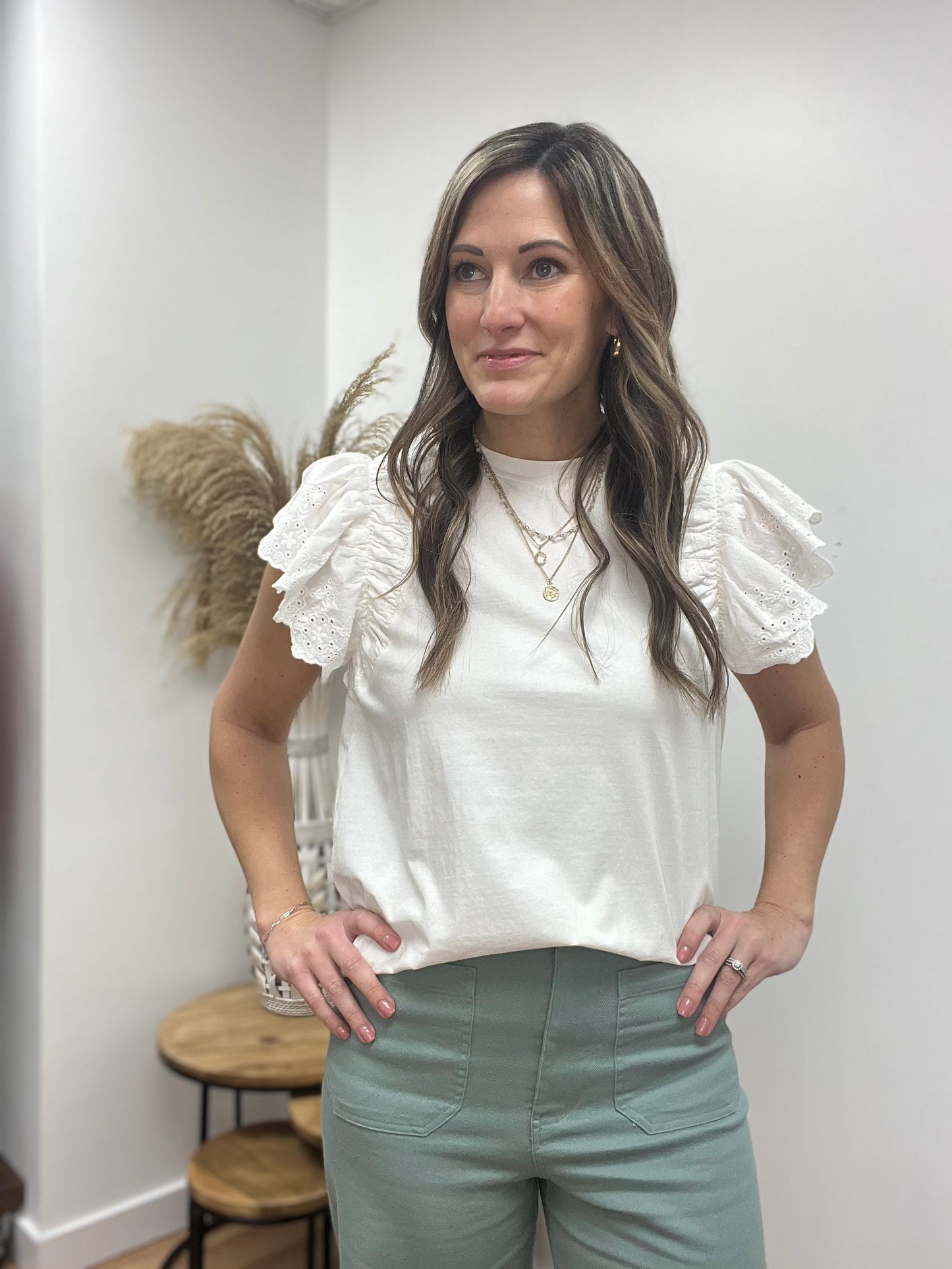 The Phoenix Embroidered Short Sleeve Top