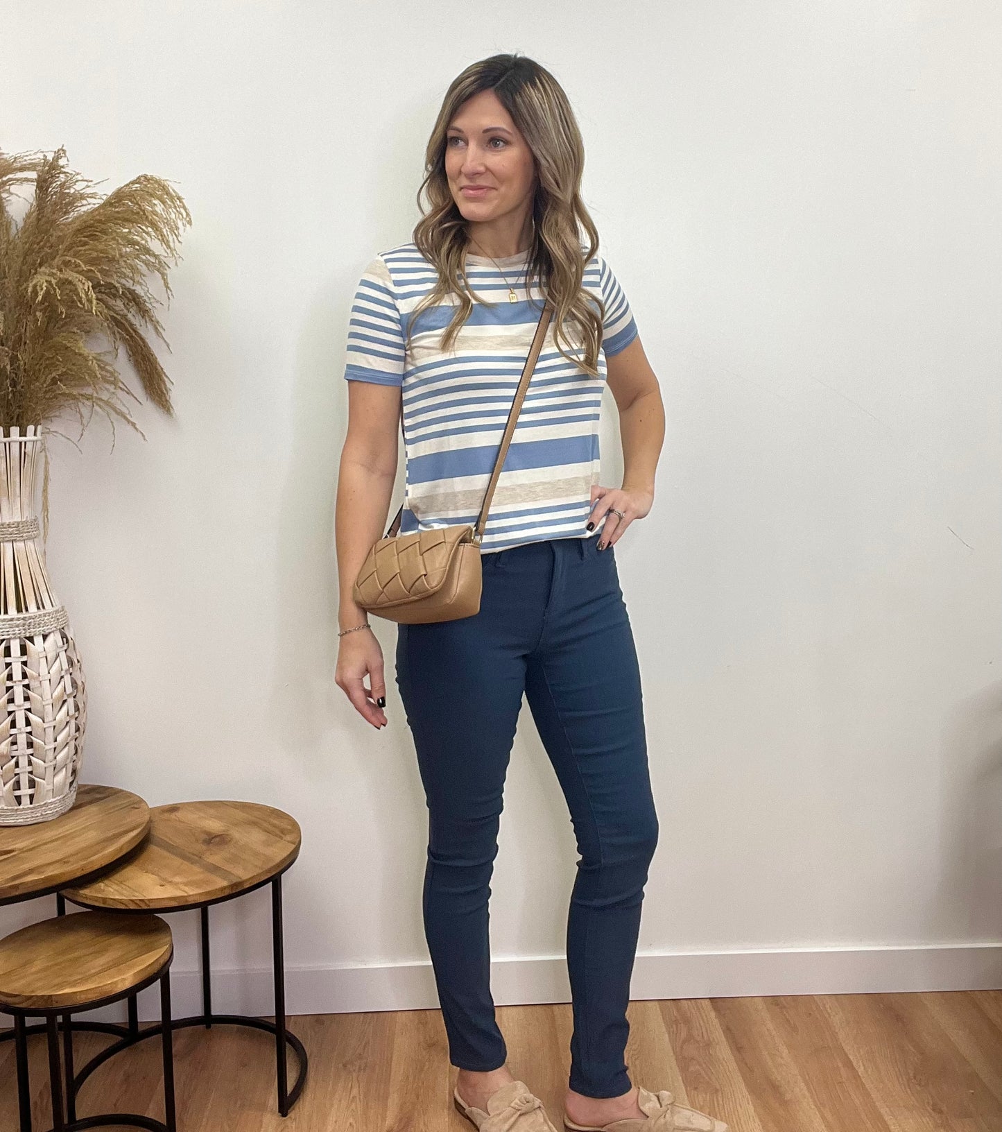 The Luxen Denim Striped Tee